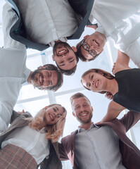 Fototapeta na wymiar close up. group of young business people standing in a circle.