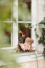 Kerze Kerzenschein am Fenster