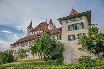 Fototapeta na wymiar View of castle in Thun. Switzerland