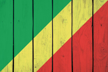 national flag of the Republic of the Congo on wooden texture