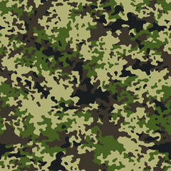 Fototapeta premium Camouflage texture seamless pattern. Abstract modern endless military camo ornament for fabric and fashion textile print. Vector background.