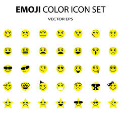 Cute social media Emoji set. Fully editable and Royalty free.