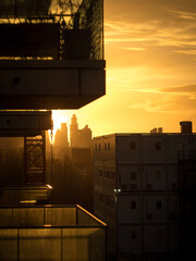 sunset in the city, London