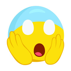 Screaming in Fear Emoji Icon Illustration. Fear Vector Symbol Emoticon Design Doodle.