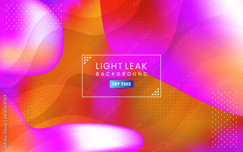 Poster abstract colorful light leak background. modern dynamic background usable for greeting card, banner,