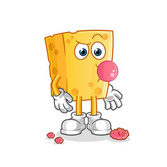 cheese chewing gum vector. cartoon character