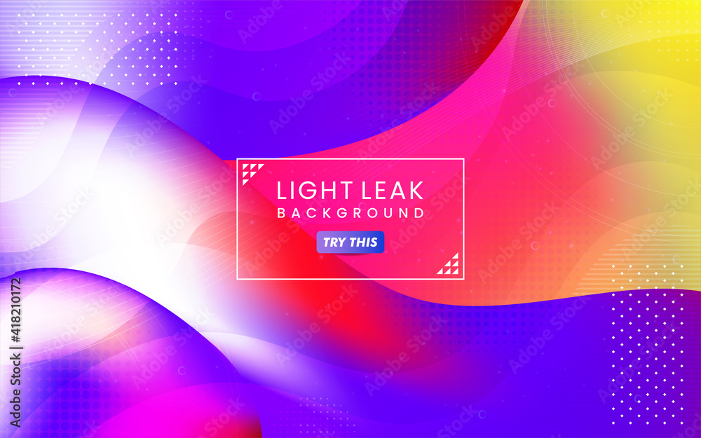 Poster abstract colorful light leak background. modern dynamic background usable for greeting card, banner,