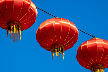 Chinese lanterns, Chinatown, San Francisco, California, USA.