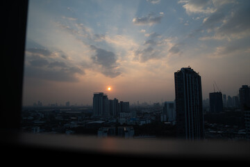 Bangkok City out of the window