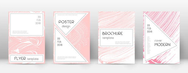 Cover page design template. Stylish brochure layout. Charming trendy abstract cover page. Pink and b