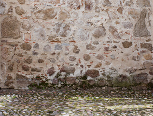 Old stone wall and floor photography background