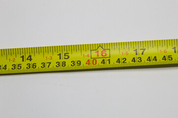 Measuring tape with centimeters and inches