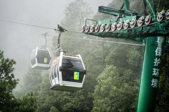 Ximatan cable car one of the Cangshan mountain ropeway made by French company POMA in Dali Yunnan China