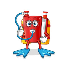 book divers mascot. cartoon vector