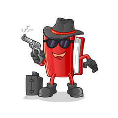 book mafia with gun character. cartoon mascot vector