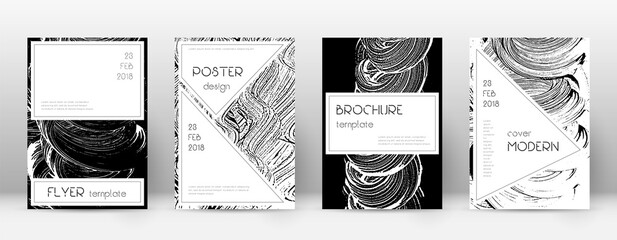 Cover page design template. Stylish brochure layout. Creative trendy abstract cover page. Black and