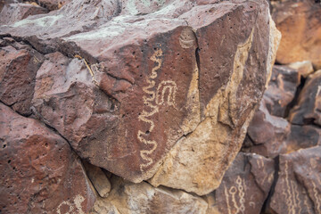 Serrano Native American Rock Art in the Mojave Desert.