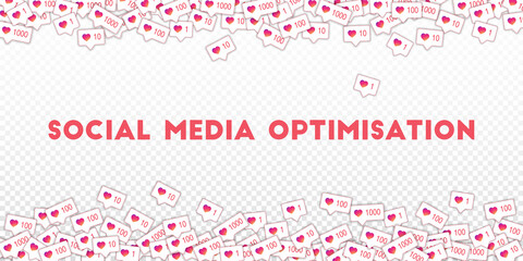 Social media icons. Transparent grid concept. Falling gradient like counter. Scattered border elemen