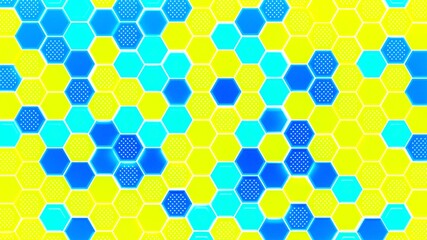 Abstract multicolored hexagonal background. Embossed Hexagon, honeycomb Background, light and shadow. 3d render