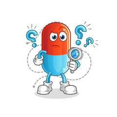 medicine searching illustration. character vector