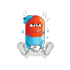 medicine sick vector. cartoon character