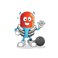 medicine criminal vector. cartoon character