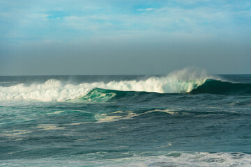 Rolling winter waves in Carmel Bay, Carmel-by-the-Sea, California.