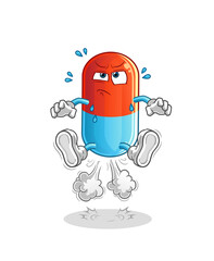 Fototapeta premium medicine fart jumping illustration. character vector