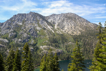 Fototapeta na wymiar View from Inspiration Point, Emerald Bay, Lake Tahoe, California, Usa