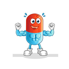 medicine muscular cartoon. cartoon mascot vector
