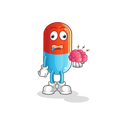 medicine no brain vector. cartoon character