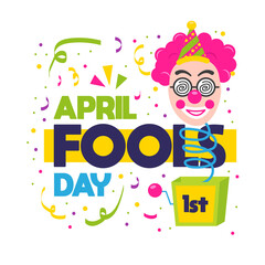 April fools day card with white background. vector illustration