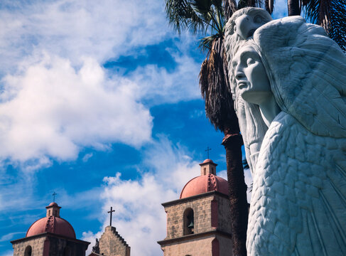 A traveling sculpture by Francis Jansen, Transformation Through Forgiveness, Santa Barbara Mission, California