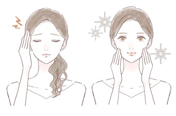 女性　頭痛　ビフォーアフター