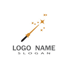 Wand magic hat Logo Template vector symbol design