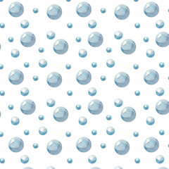 seamless pattern with blue watercolor bubbles