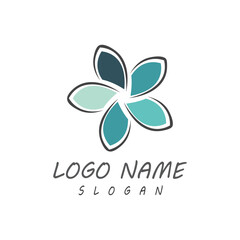 Beauty plumeria icon flowers design illustration Template