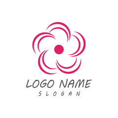 Beauty plumeria icon flowers design illustration Template