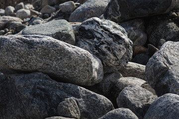 Hornblende granite rocks, California.