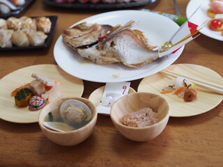 お食い初めで使った鯛の塩焼き