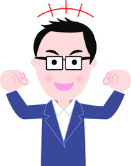 ガッツポーズするビジネスマン