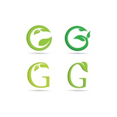 G eco green nature vector icon concept illustration