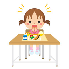 礼儀正しく挨拶をして食事をする可愛い小さな女の子のイラスト セット バリエーション 白背景 Wall Mural ぽこたぽこ 礼儀正しく挨拶をして食事をする可愛い小さな女の子のイラスト セット バリエーション 白背景 Wall Mural ぽこたぽこ