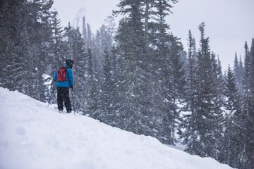 Fototapeta na wymiar Skiier in snow