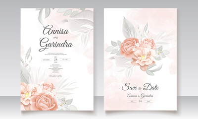 Fototapeta na wymiar Elegant wedding invitation card flower
