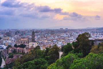 Obraz premium Sunset at Malaga, south of Spain