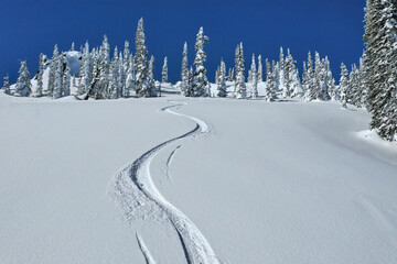 Snowboarding downhill