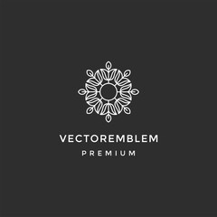 abstract flower logo. beauty care or fashion design template. Flower symbol. Vector illustration on black background