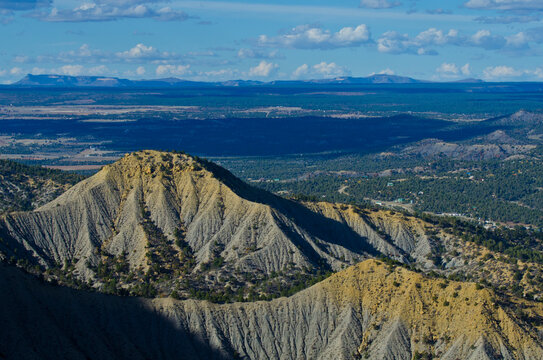 USA, Colorado, Cortez. Mesa Verde, Mancos Valley from Mancos Valley Overlook.
