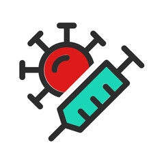 Vaccine icon for coronavirus pandemic, preventive vaccination for stop covid-19